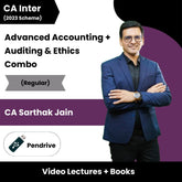 CA Inter (Advanced Accounting + Auditing & Ethics) Combo (Regular) Video Lectures by CA Sarthak Jain (Pen Drive)